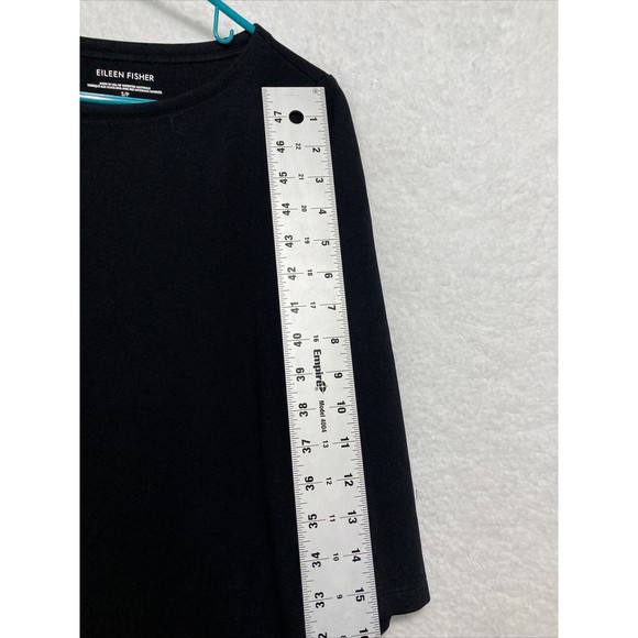 Eileen Fisher Black Dress 3/4 Sleeve Tencel lyocell Size Small Womens capsule - Picture 3 of 8